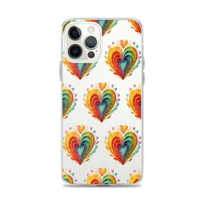 Stylish Colorful Hearts Clear Case - Iphone Protection - Dipaliz - Mobile Phone Cases