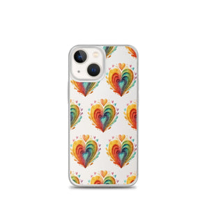 Stylish Colorful Hearts Clear Case - Iphone Protection - Dipaliz - Mobile Phone Cases