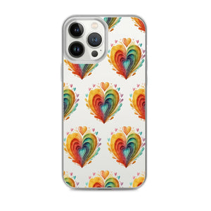 Stylish Colorful Hearts Clear Case - Iphone Protection - Dipaliz - Mobile Phone Cases