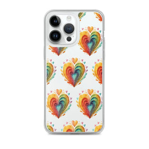 Stylish Colorful Hearts Clear Case - Iphone Protection - Dipaliz - Mobile Phone Cases