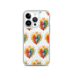 Stylish Colorful Hearts Clear Case - Iphone Protection - Dipaliz - Mobile Phone Cases