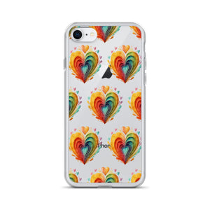 Stylish Colorful Hearts Clear Case - Iphone Protection - Dipaliz - Mobile Phone Cases