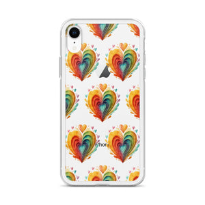 Stylish Colorful Hearts Clear Case - Iphone Protection - Dipaliz - Mobile Phone Cases