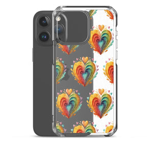 Stylish Colorful Hearts Clear Case - Iphone Protection - Dipaliz - Mobile Phone Cases