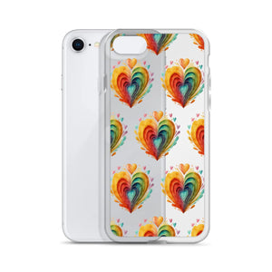 Stylish Colorful Hearts Clear Case - Iphone Protection - Dipaliz - Mobile Phone Cases