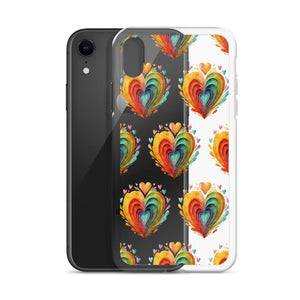 Stylish Colorful Hearts Clear Case - Iphone Protection - Dipaliz - Mobile Phone Cases