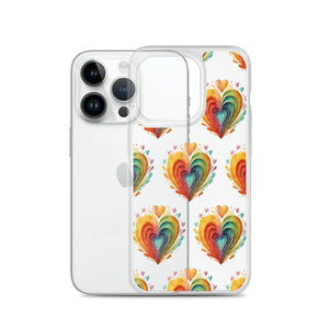 Stylish Colorful Hearts Clear Case - Iphone Protection - Dipaliz - Mobile Phone Cases