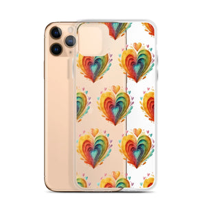 Stylish Colorful Hearts Clear Case - Iphone Protection - Dipaliz - Mobile Phone Cases