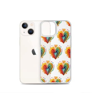 Stylish Colorful Hearts Clear Case - Iphone Protection - Dipaliz - Mobile Phone Cases