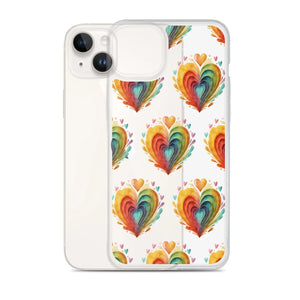 Stylish Colorful Hearts Clear Case - Iphone Protection - Dipaliz - Mobile Phone Cases