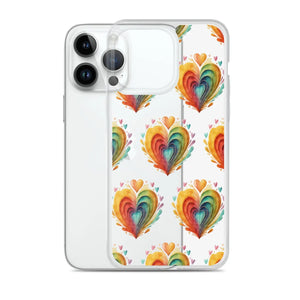 Stylish Colorful Hearts Clear Case - Iphone Protection - Dipaliz - Mobile Phone Cases