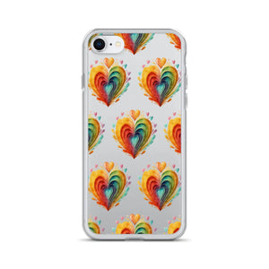 Stylish Colorful Hearts Clear Case - Iphone Protection - Dipaliz - Mobile Phone Cases