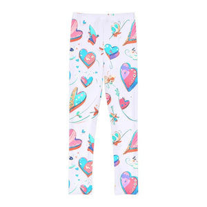 Colorful Hearts Leggings for Kids - Microfiber Spandex - Dipaliz - Activewear