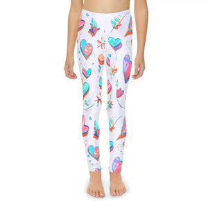 Colorful Hearts Leggings for Kids - Microfiber Spandex - Dipaliz - Activewear