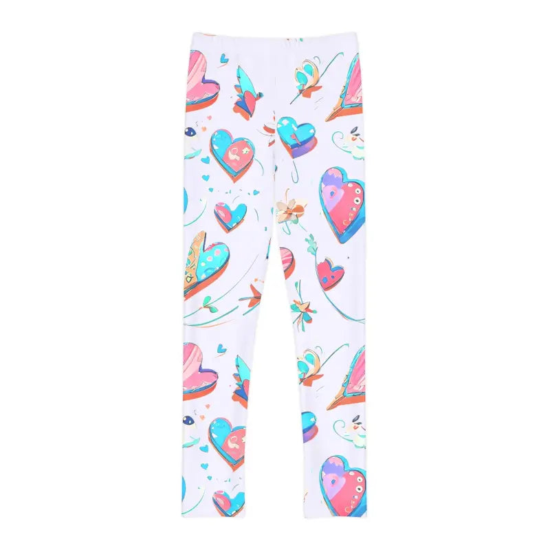 Colorful Hearts Leggings for Kids - Vibrant Activewear Fun! - Clothes