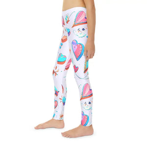 Colorful Hearts Leggings for Kids - Microfiber Spandex - Dipaliz - Activewear
