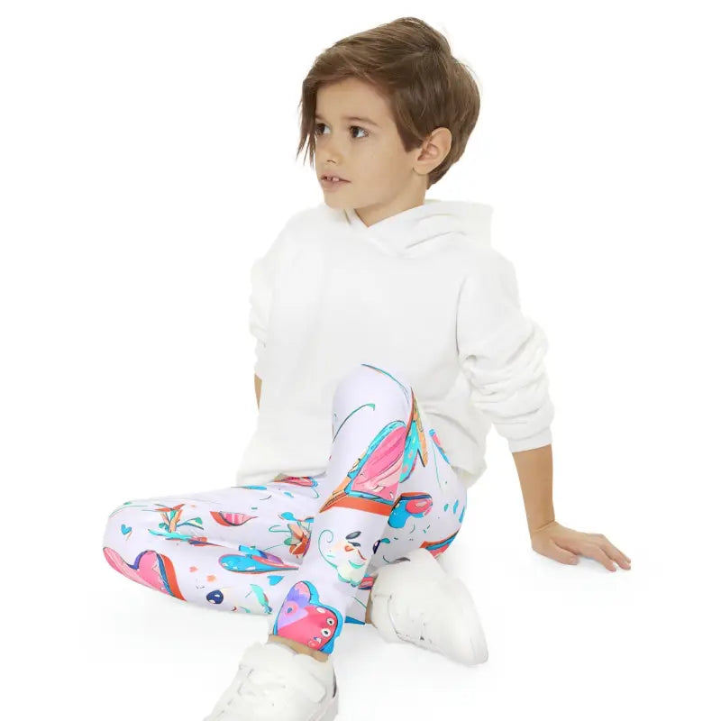 Colorful Hearts Leggings for Kids - Vibrant Activewear Fun! - Clothes