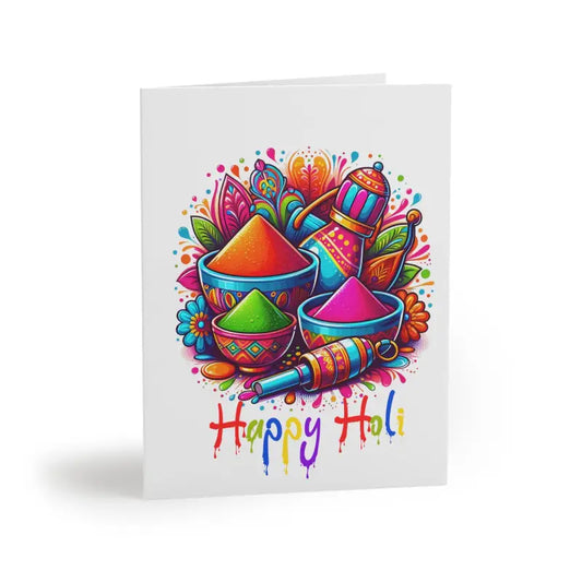 Dazzling Happy Holi Greeting Cards with Matching Envelopes! - 8 Pcs / Matte / 4.25” x 5.5” Paper Products