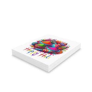 Happy Holi Greeting Cards with Matching White Envelopes - Dipaliz - & Note