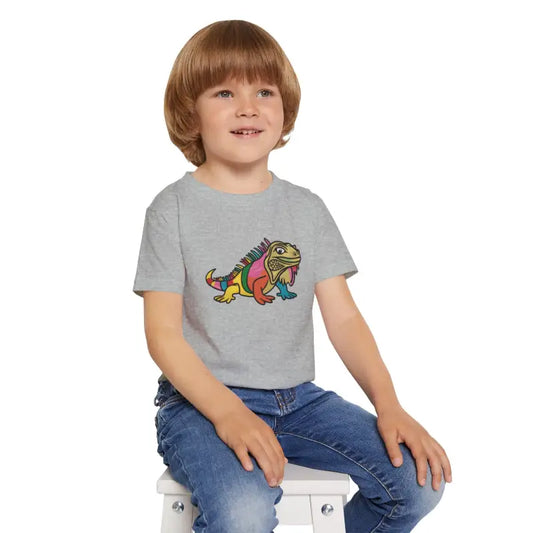 Colorful Iguana Toddler Tee: Eco-chic Style Staple - Kids Clothes