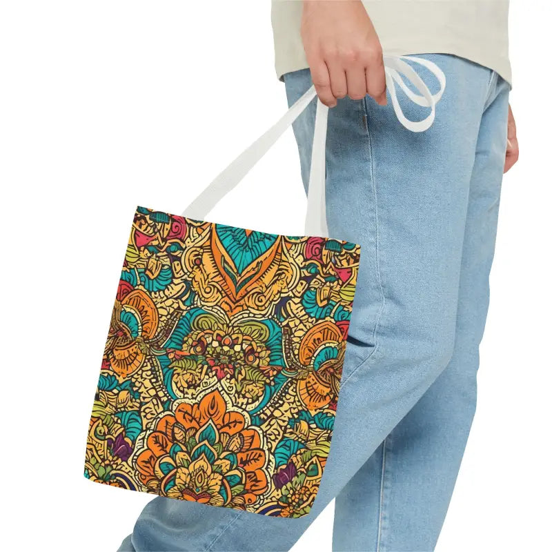 Colorful Indian Pattern Aop Tote Bag - Bags