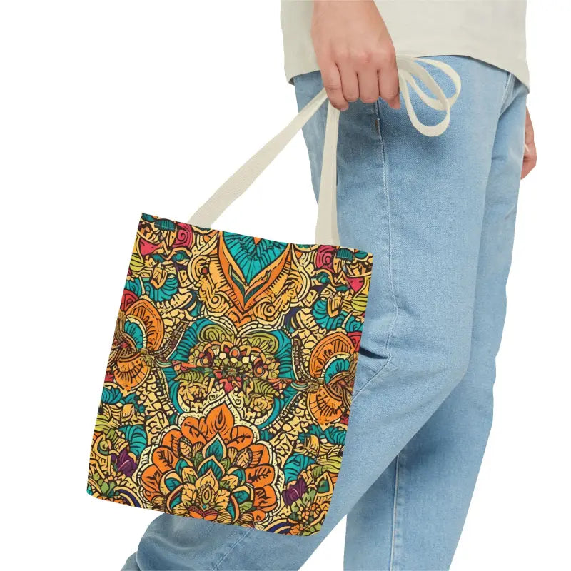 Colorful Indian Pattern Aop Tote Bag - Bags