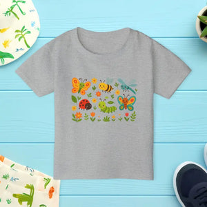 Kids Clothes - Colorful Insect Toddler Bug Tee - Soft Summer Graphics - Dipaliz Sport Grey / 2t