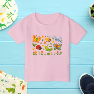 Kids Clothes - Colorful Insect Toddler Bug Tee - Soft Summer Graphics - Dipaliz Light Pink / 2t