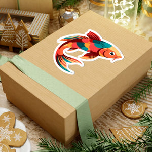 Colorful Koi Fish Kiss-cut Sticker - Vibrant Watercolor Decal for Laptops & Gear - Decorative Stickers