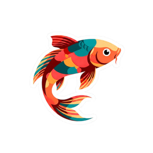 Colorful Koi Fish Kiss-cut Sticker - Vibrant Watercolor Decal for Laptops & Gear - Decorative Stickers