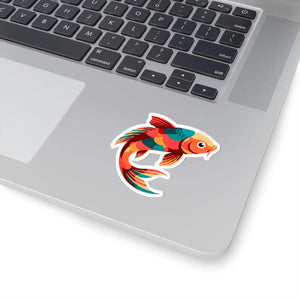 Colorful Koi Fish Kiss-cut Sticker - Vibrant Watercolor Decal for Laptops & Gear - Decorative Stickers