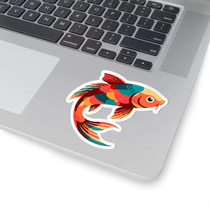 Colorful Koi Fish Kiss-cut Sticker - Vibrant Watercolor Decal for Laptops & Gear - Decorative Stickers