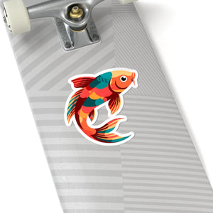 Colorful Koi Fish Kiss-cut Sticker - Vibrant Watercolor Decal for Laptops & Gear - Decorative Stickers