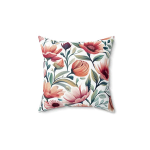 Colorful Large Flowers Polyester Square Pillow - Dipaliz - Throw Pillows