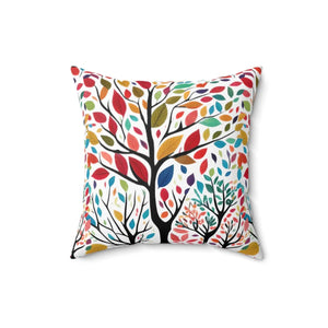 Colorful Leaves Tree Pillow – Polyester Decor - Dipaliz - Throw Pillows