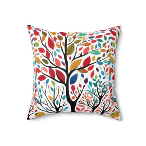 Colorful Leaves Tree Pillow – Polyester Decor - Dipaliz - Throw Pillows