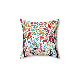 Colorful Leaves Tree Pillow – Polyester Decor - Dipaliz - Throw Pillows