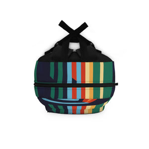Durable Lines Pattern Backpack - Colorful Polyester - Dipaliz - Backpacks