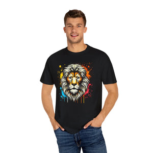 Vibrant Lion Head T-shirt - Wild Energy Cotton - Dipaliz - T-shirts