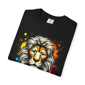 Colorful Lion Head T-shirt Wild Energy Statement Piece Dipaliz - T-shirts