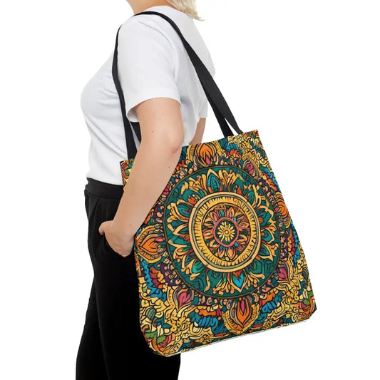 Vibrant Madhubani Aop Tote Bag - Style Meets Function - Large Bags