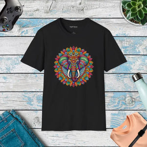 Softstyle t Shirt Colorful Mandal Art Design - Dipaliz - Black / s - T-shirts