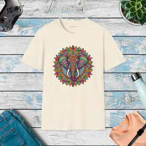 Softstyle t Shirt Colorful Mandal Art Design - Dipaliz - Natural / s - T-shirts
