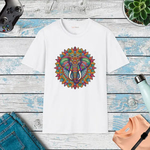 Softstyle t Shirt Colorful Mandal Art Design - Dipaliz - White / s - T-shirts