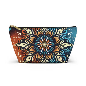 Boho Colorful Mandala Accessory Pouch - Vibrant Organizer - Dipaliz - Small / Black Zipper - Cosmetic & Toiletry Bags