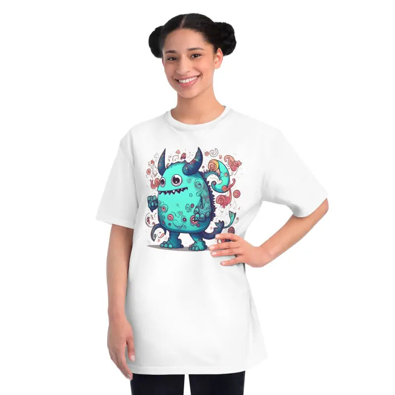 Colorful Monster Organic Tee: Unleash Classic Comfort - White / s T-shirt