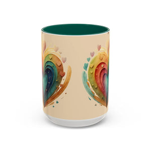 Vibrant Hearts Pattern Ceramic Mugs - Eco Friendly Gifts - Dipaliz