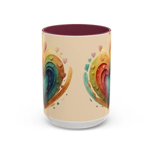 Vibrant Hearts Pattern Ceramic Mugs - Eco Friendly Gifts - Dipaliz