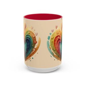 Vibrant Hearts Pattern Ceramic Mugs - Eco Friendly Gifts - Dipaliz