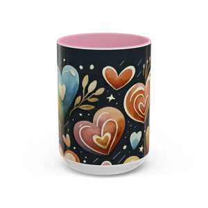 Colorful Hearts Pattern Mugs - 11oz Ceramic - Dipaliz